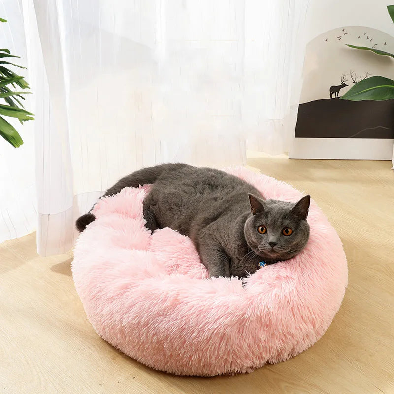 Cats Bed House Donut Round Sofa Supplies Winter Pet