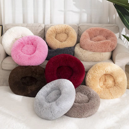 Cats Bed House Donut Round Sofa Supplies Winter Pet