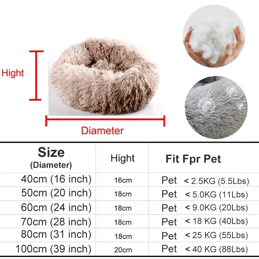 Cats Bed House Donut Round Sofa Supplies Winter Pet