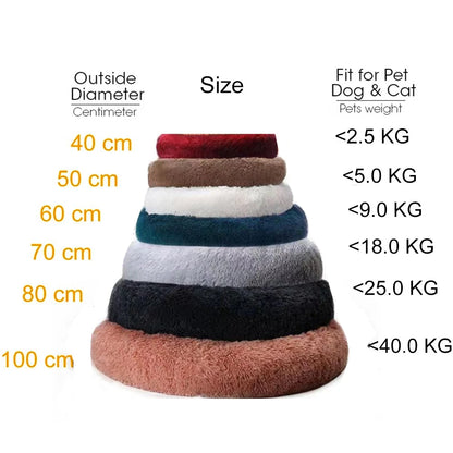 Cats Bed House Donut Round Sofa Supplies Winter Pet